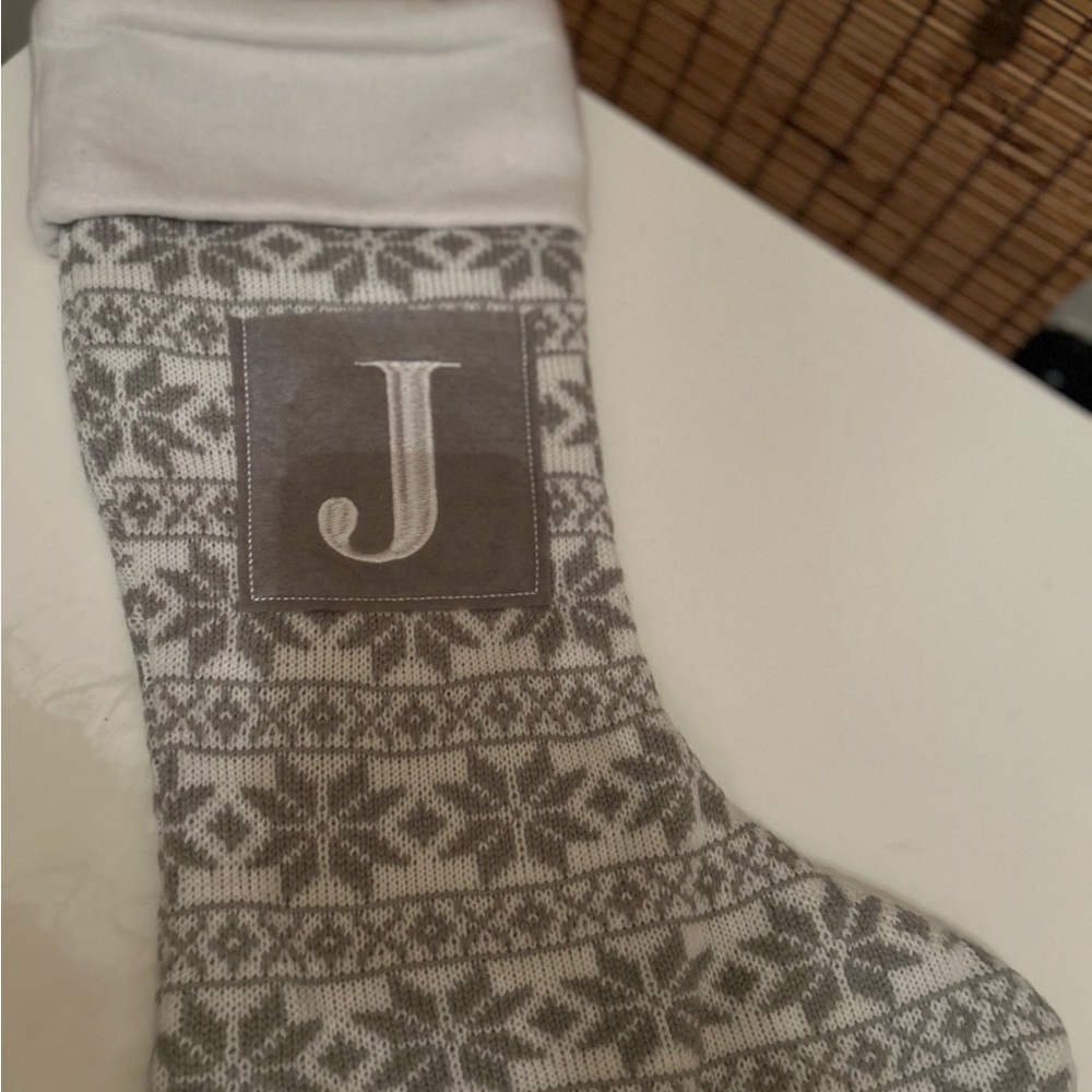 Elegant  Monogrammed Holiday Stocking